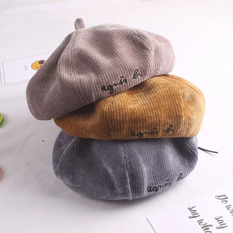Elegant Female Beret Hat Casual Streetwear 90s Girls Beret Cap Female French Beret Cap Women Embroidery letters Painter hats