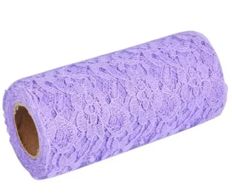 Purple 10 м/лот нейлон красочные кружева тюль ролл для свадьбы событие таблица длинные свадебная вечеринка украшения плетение ткани таблица ещё дня рождения поставки свадебного стола Декор - Цвет: Purple