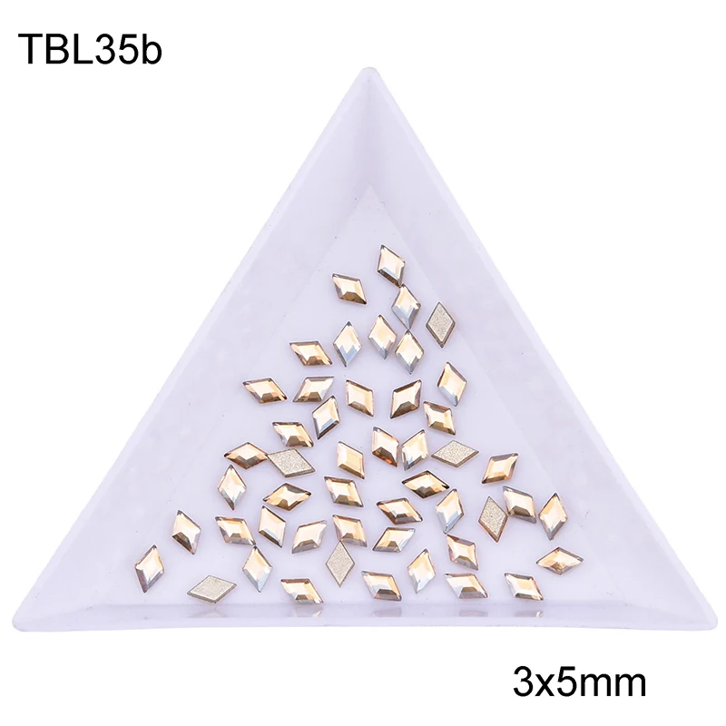 TBL35b 10 шт. Золотые кристаллы nailart с плоской задней частью 2 мм квадратные стрелы из стекловолокна дизайн подвески ромб Стразы для украшения ногтей TBL34 - Цвет: TBL35b
