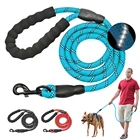 Светоотражающий Поводок для больших собак, нейлоновая веревка для бега и отслеживания животных, длинный поводок для собак среднего и большого размера