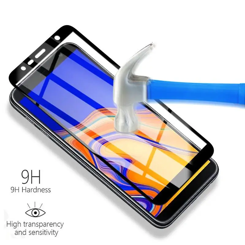 Полное покрытие из закаленного стекла для Samsung Galaxy J4 Core J6 A6 A8 Plus 2018 J8 A7 2017 2016 A750F A720F