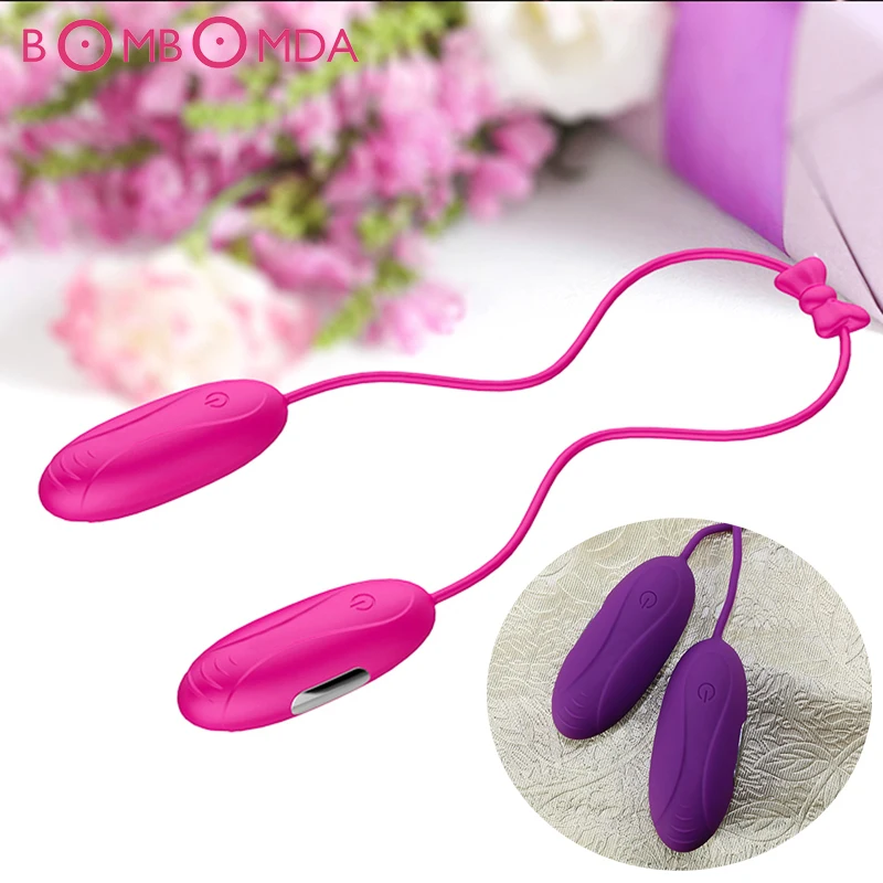 7 Частота Вибратор яйца мини двойной груди вагинальный клиторальный массажер