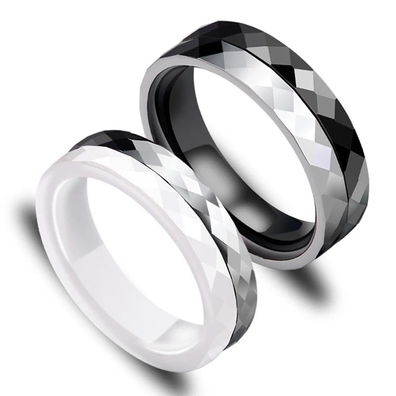 Новое поступление кольца из карбида вольфрама с черной/белой керамикой никогда