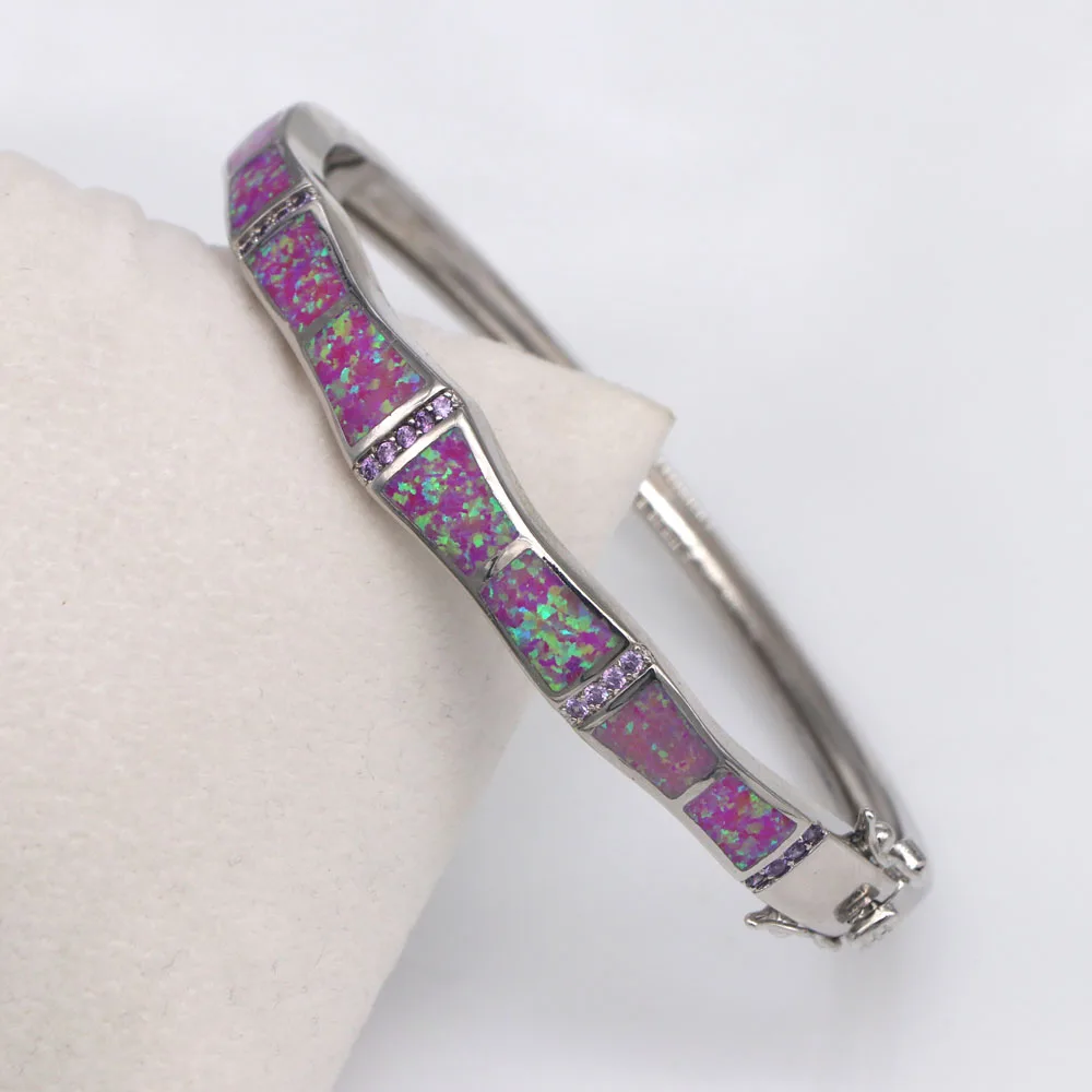 

JLB-012 Multicolor Fire Opal Bangles Unique Design Silver Plated Bangle For Women Fashion Jewelry Lover Gift