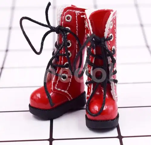 red 6 цветов, 1 пара крутых модных ботинок martin до середины икры для Blyth, Pullip, Barbies, кукла azone 1/6 аксессуары для кукол - Цвет: red