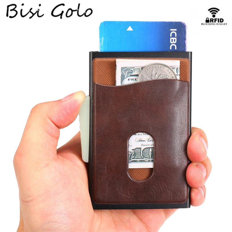 Кошелек с RFID блокировкой для карт BISI GORO Металлический футляр повседневный