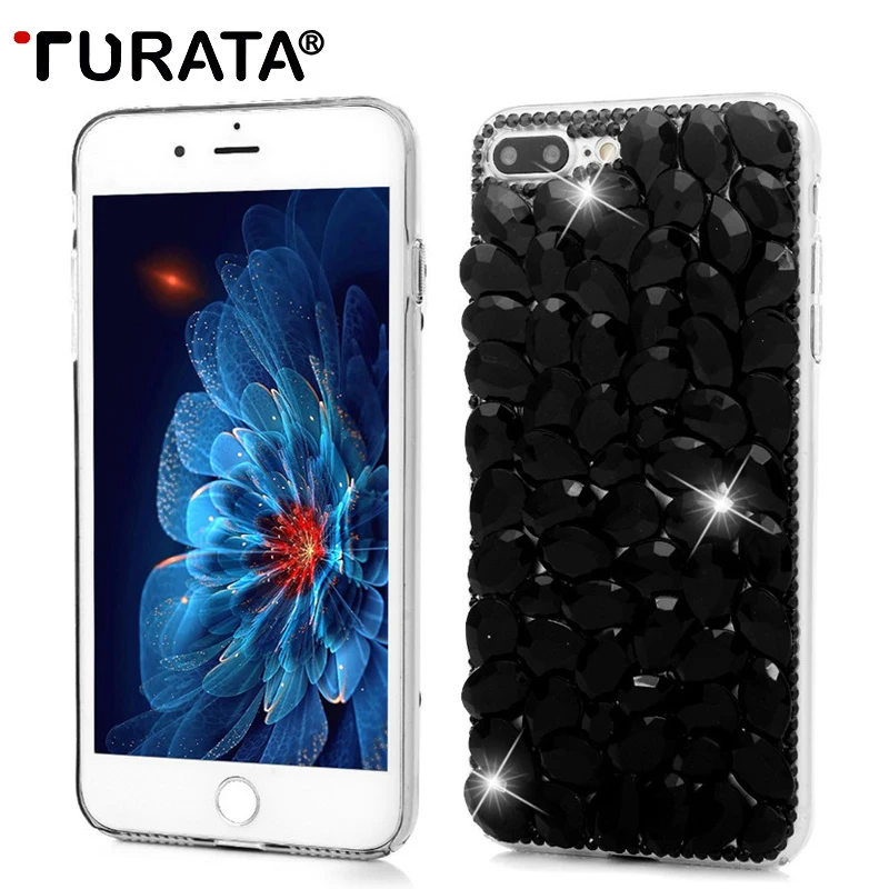 TURATA шику чехол для iPhone 7 Plus 3D ручной работы Алмазный Блеск Кристалл Жесткий ПК