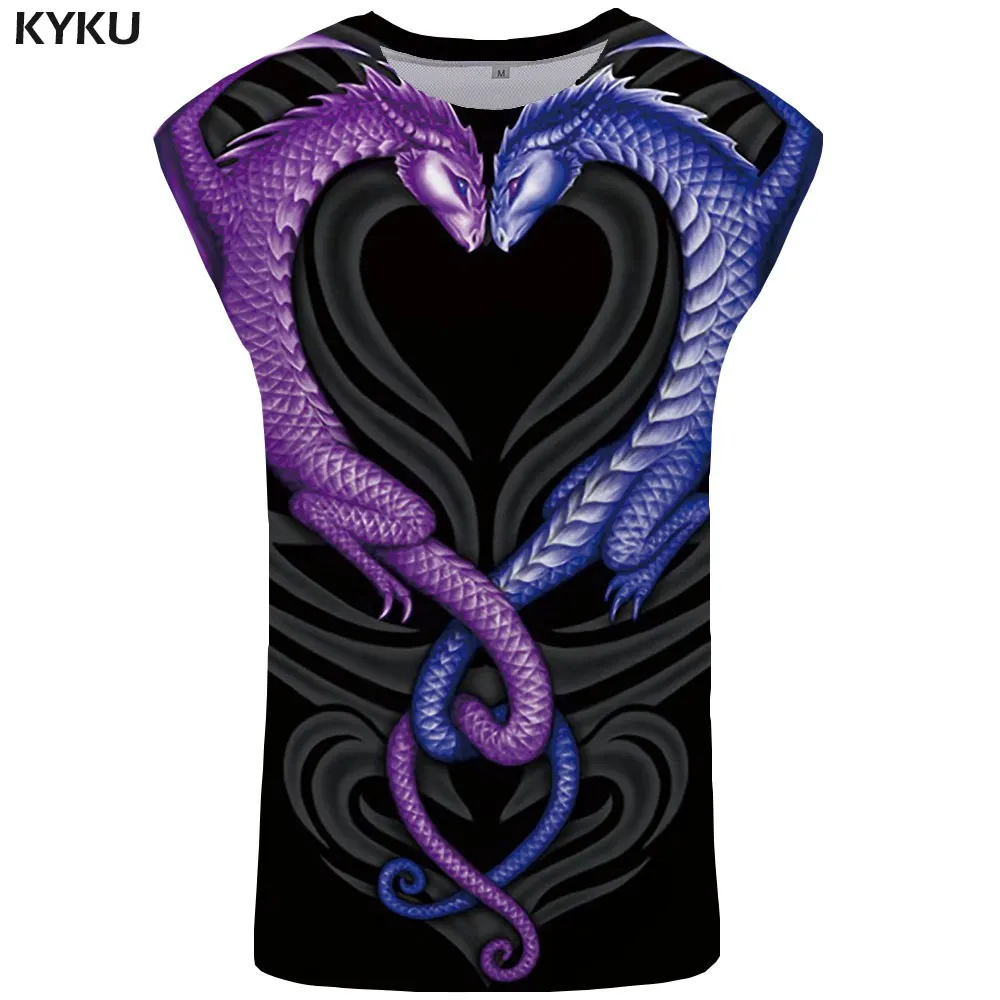 Tank Top 08 KYKU Dragon, майка для мужчин, животное, для мужчин, s, бодибилдинг, молния, жилет, горный, майка, цветная Стрингер, без рукавов, рубашка, Новинка - Цвет: Tank Top 08