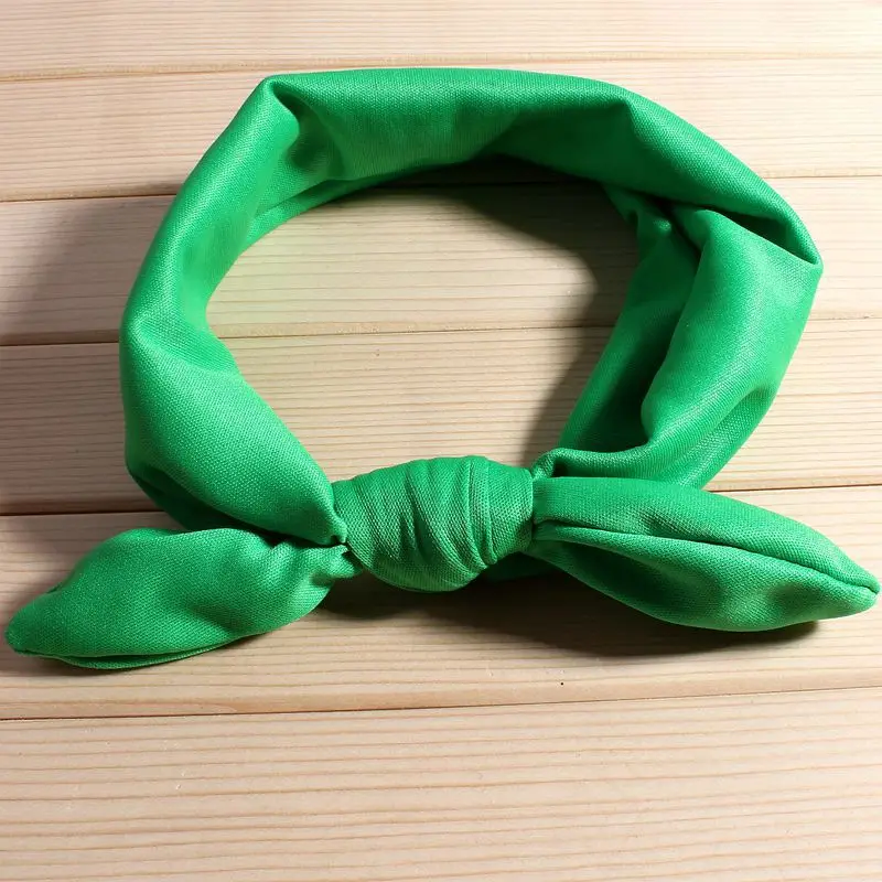 Green 5 шт., 32 см, модный эластичный Топ, повязка на голову с узлом для детей, для девочек, повязки на волосы, заячьи кроличьи уши, тюрбан, сильная повязка на голову, аксессуары - Цвет: Green