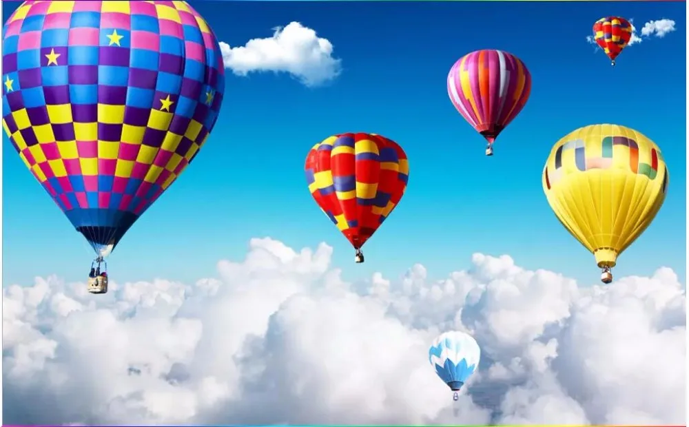 3d обои на заказ фотообои Современный Простой Романтический воздушный шар