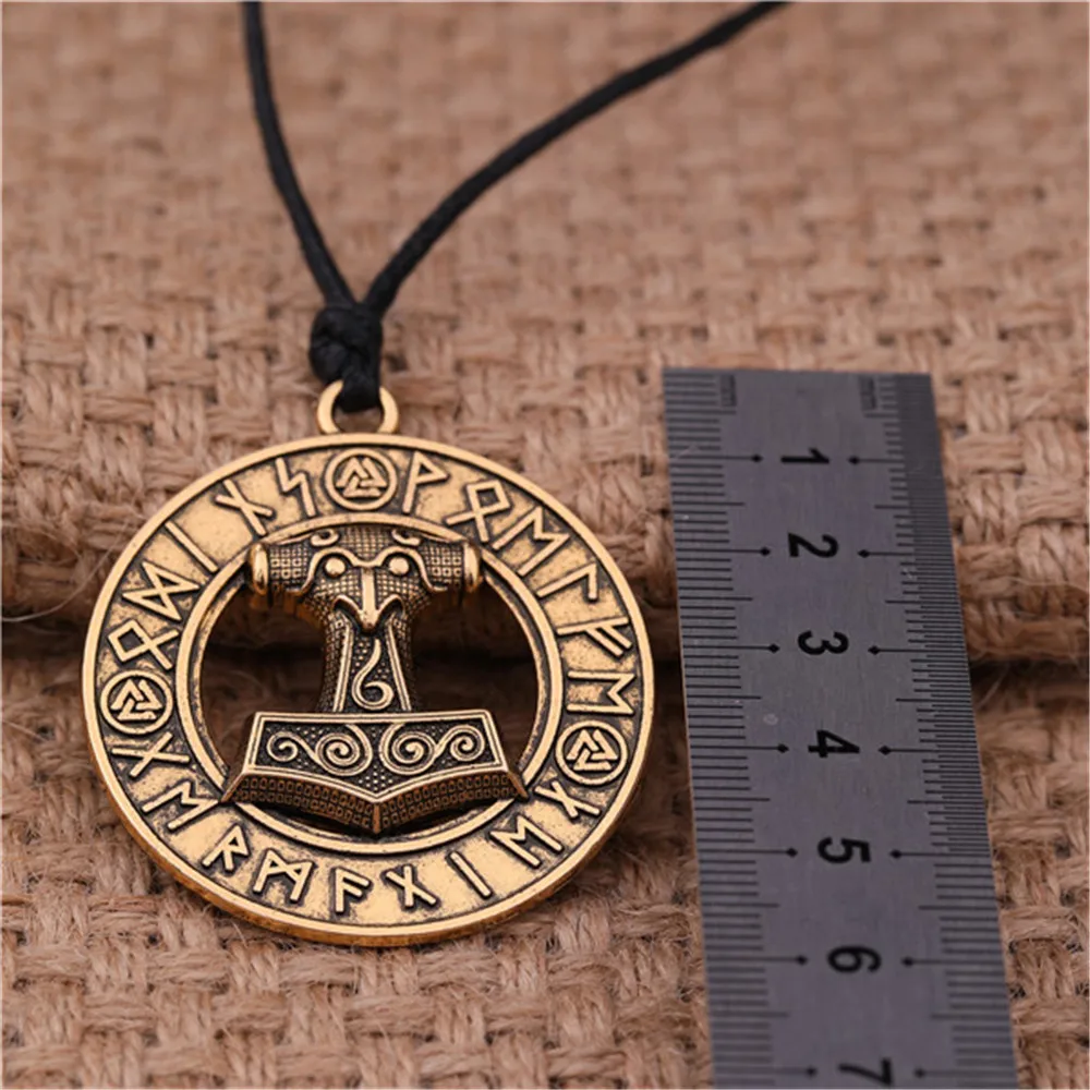 Женское и мужское колье с черной линией в скандинавском стиле|thor hammer|pendant jewelryjewelry