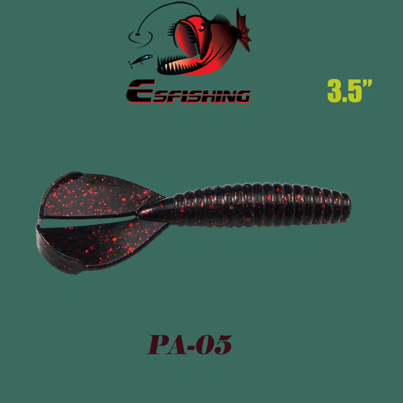 Esfishing приманки, новинка, двойной хвост, Крау, 90 мм, 6,4 г, 8 шт., приманка для рыбалки, мягкие приманки, Leurre, soule, аксессуары для ловли карпа - Цвет: PA05