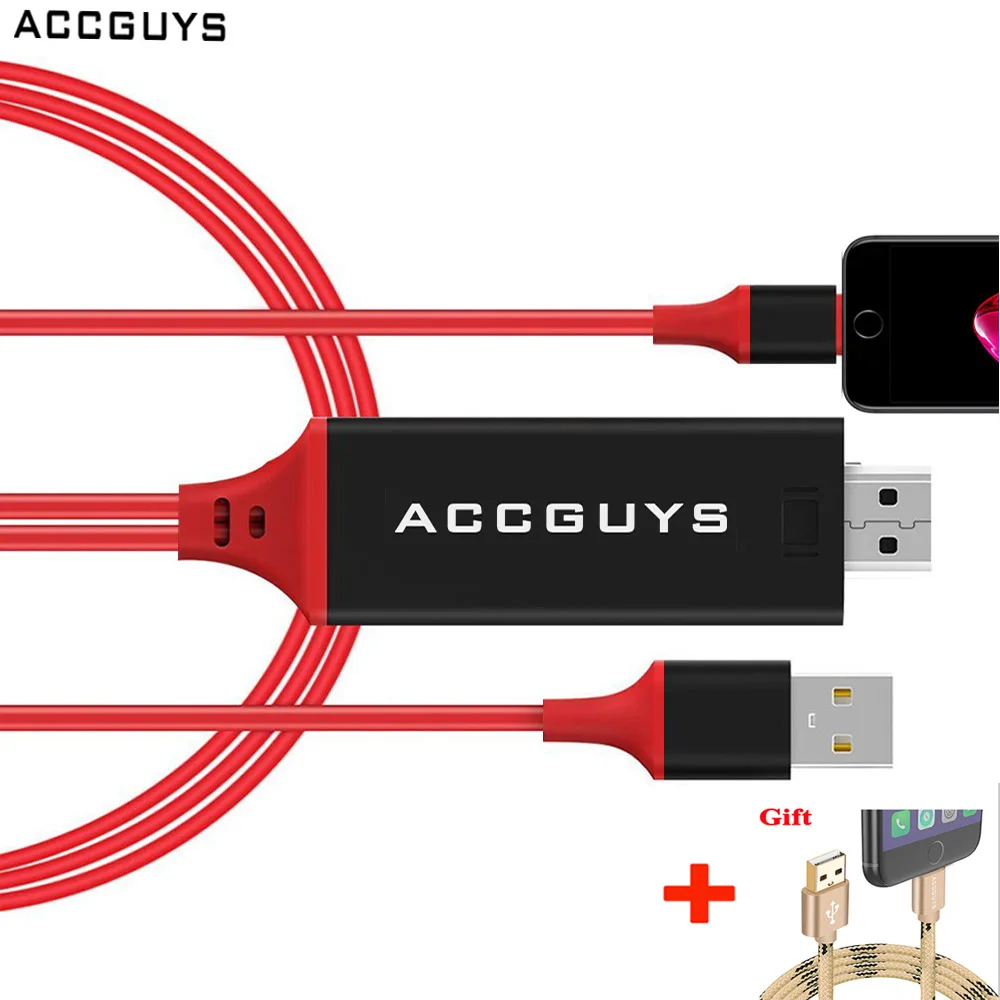 ACCGUYS Lighting to HDMI HDTV AV кабель адаптер 1080P смарт видео конвертер для iPhone X 7 8 Plus iPad Air 2 Pro