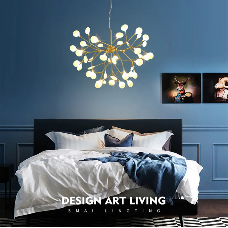 Nordic Designer Minimalist Led Chandelier Concise Art Tree Leaves Dining Living Room Bar Hanging Light Fixtures Free Shipping | Лампы и
