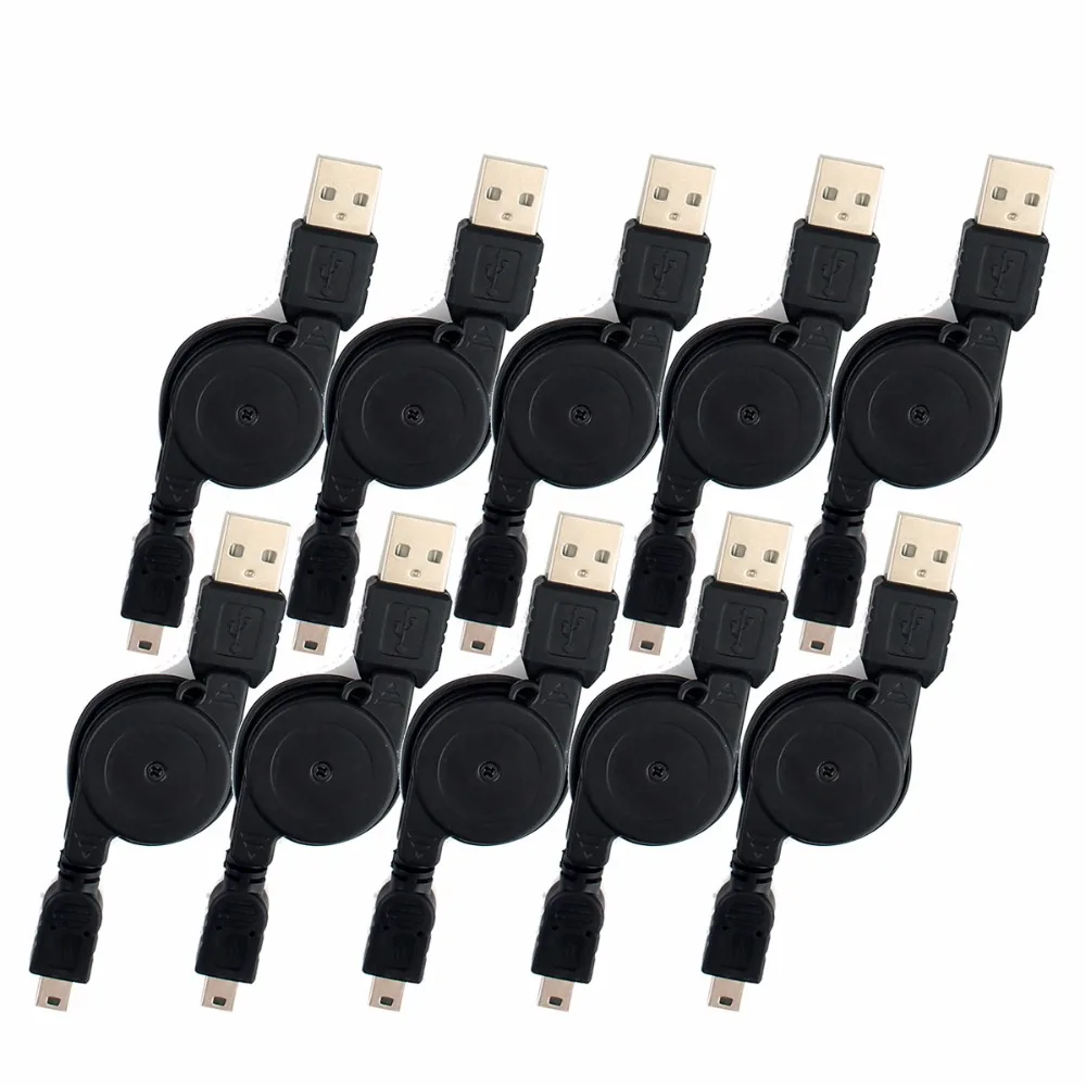 10 шт. RETEKESS 0 7 м Регулируемая Длина выдвижной мини USB кабель для зарядки