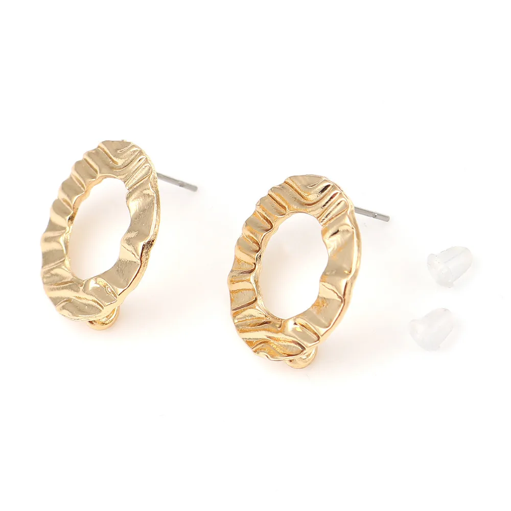 Серьги пусеты DoreenBeads из сплава на основе цинка сделай сам круглые золотые 20 мм