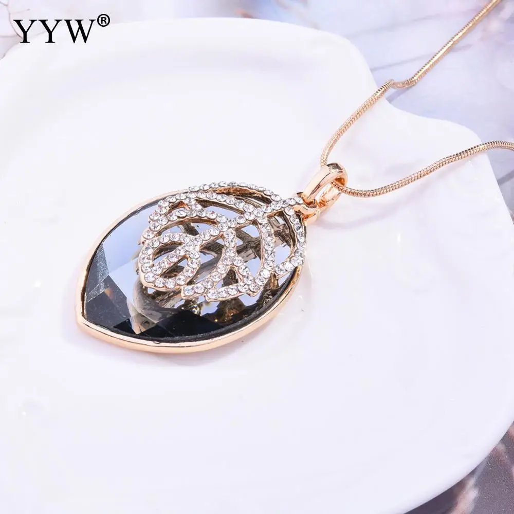 YYW 2019 New Fashion Sweater Chain Necklace With Crystal 25.6-Inch Ladies Jewelry Gift Leaf Silver-Plated Snake | Украшения и