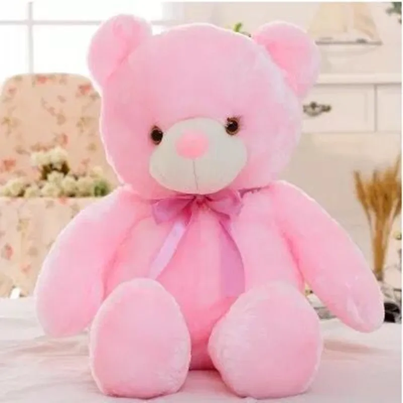 50cm pink Креативный светодиодный светильник 50 см, плюшевый мишка, плюшевая игрушка, Яркий светящийся Мишка, подарок на день Святого Валентина, детский подарок - Цвет: 50cm pink
