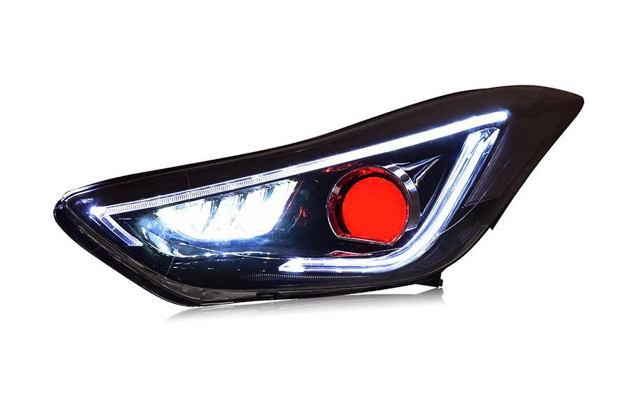 Фара в сборе для hyundai Elantra 2012 2013 Светодиодный дневной ходовой свет светодиодный указатель поворота светодиодный дальнего света