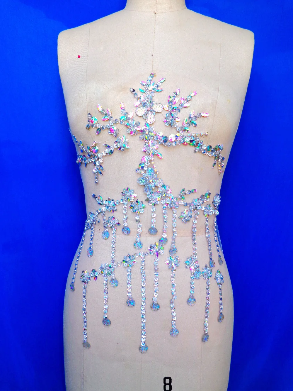 A35 zbroh чистая ручная работа стразы аппликация 42*29 см Пришивание прозрачные