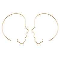 special new design opening men head sivler black golden hoop earrings for women
