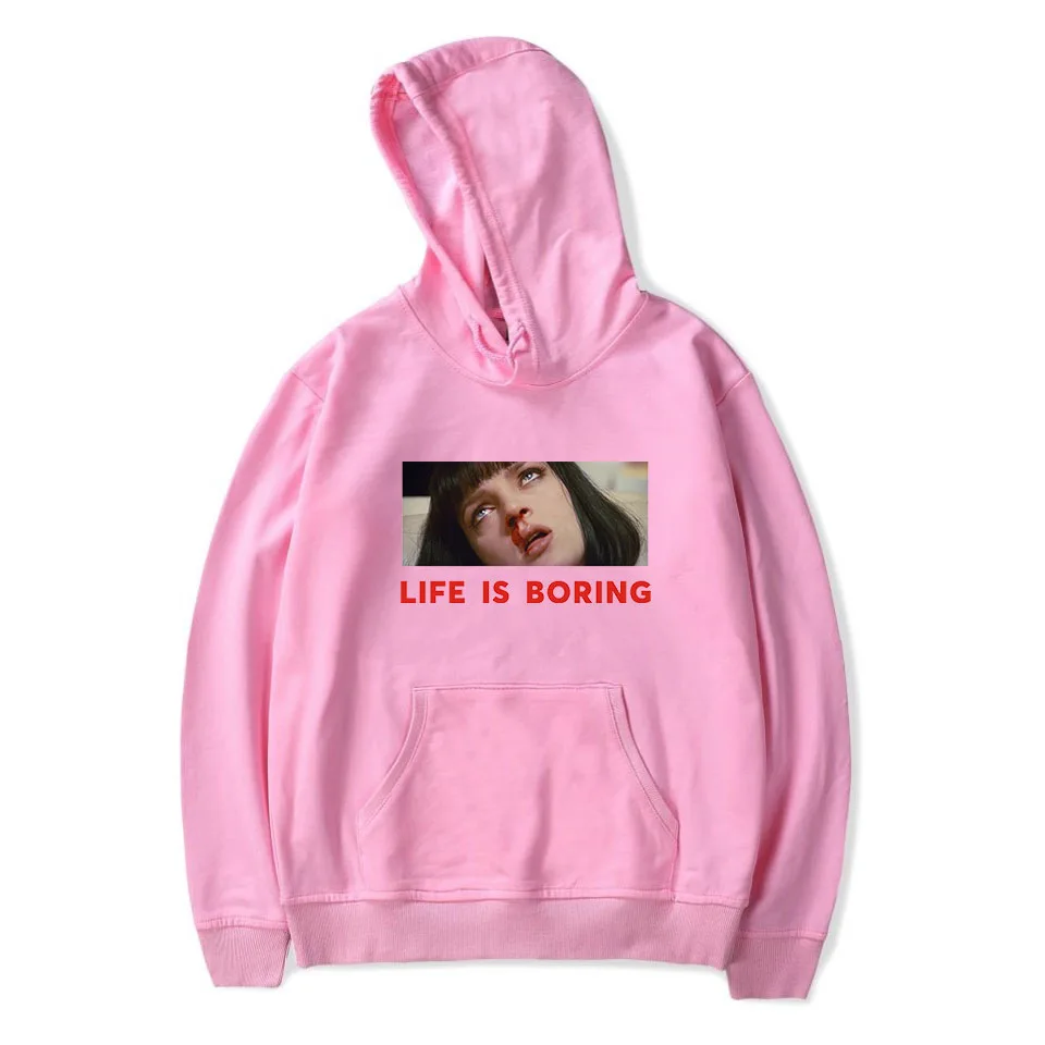 Pink Life is Boring Толстовка для мужчин и женщин толстовка Квентин Тарантино пульпа фантастика панк одежда в стиле гранж одежда - Цвет: Pink