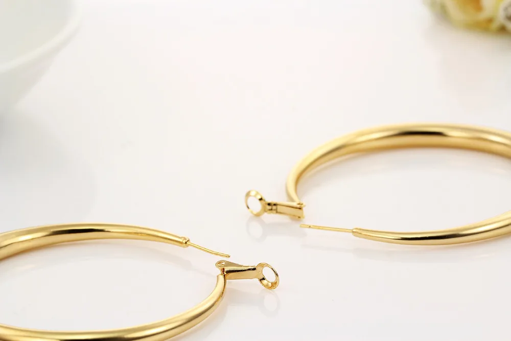 Серьги кольца с круглыми петельками большие круглые серьги для женщин и девушек