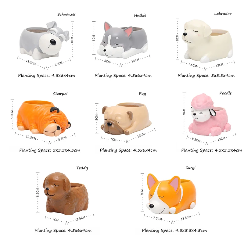 Милый горшок для цветов корги растений щенков держатель с орнаментом мини