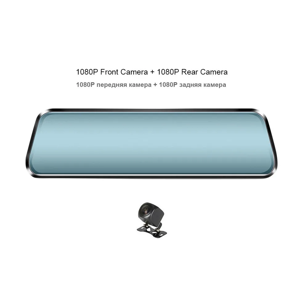 1080P No Bracket HGDO 1" сенсорный экран Камера заднего вида Зеркало Dash камера FHD 1080P Автомобильный видеорегистратор с функцией ночного видения Dash Cam Авто Вождение рекордер Dashcam - Название цвета: 1080P No Bracket