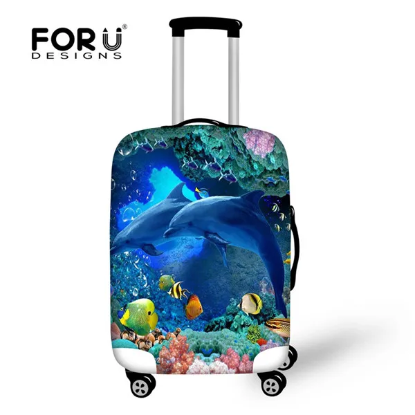 H5941 FORUDESIGNS/Забавный чехол с изображением животных дельфина для багажника подходит для 18-30 дюймовых чехлов Толстая эластичная Защитная защита от пыли для багажа - Цвет: H5941