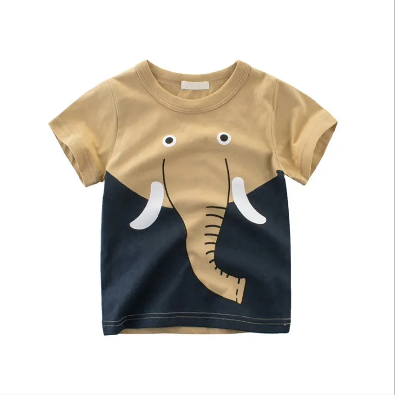 Летние футболки с принтом животных для мальчиков и девочек детская хлопковая