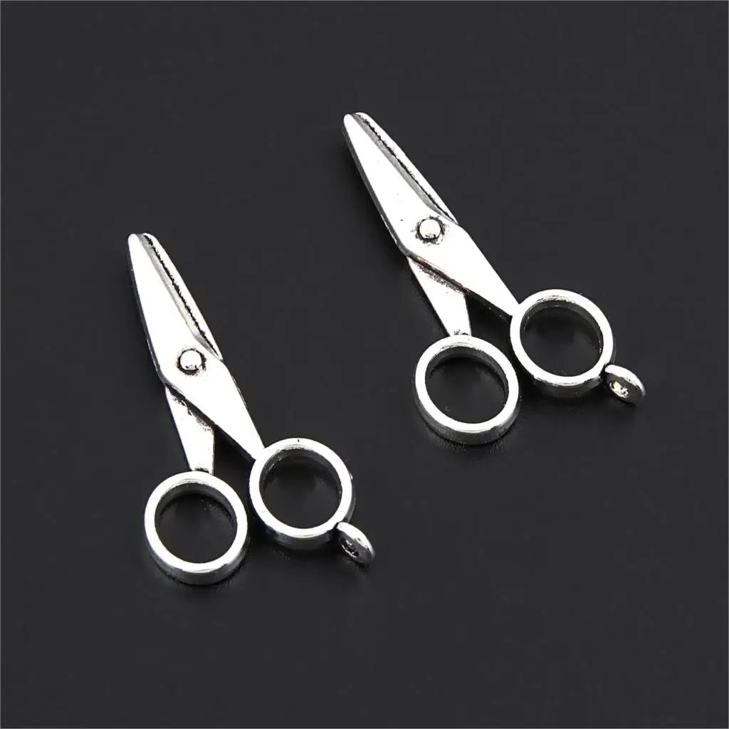 

20Pcs Silver Color Scissors Charms Barber Tool Pendant Making Handmade Choke Bracelet Finding Jewelry 34X17mm A3202