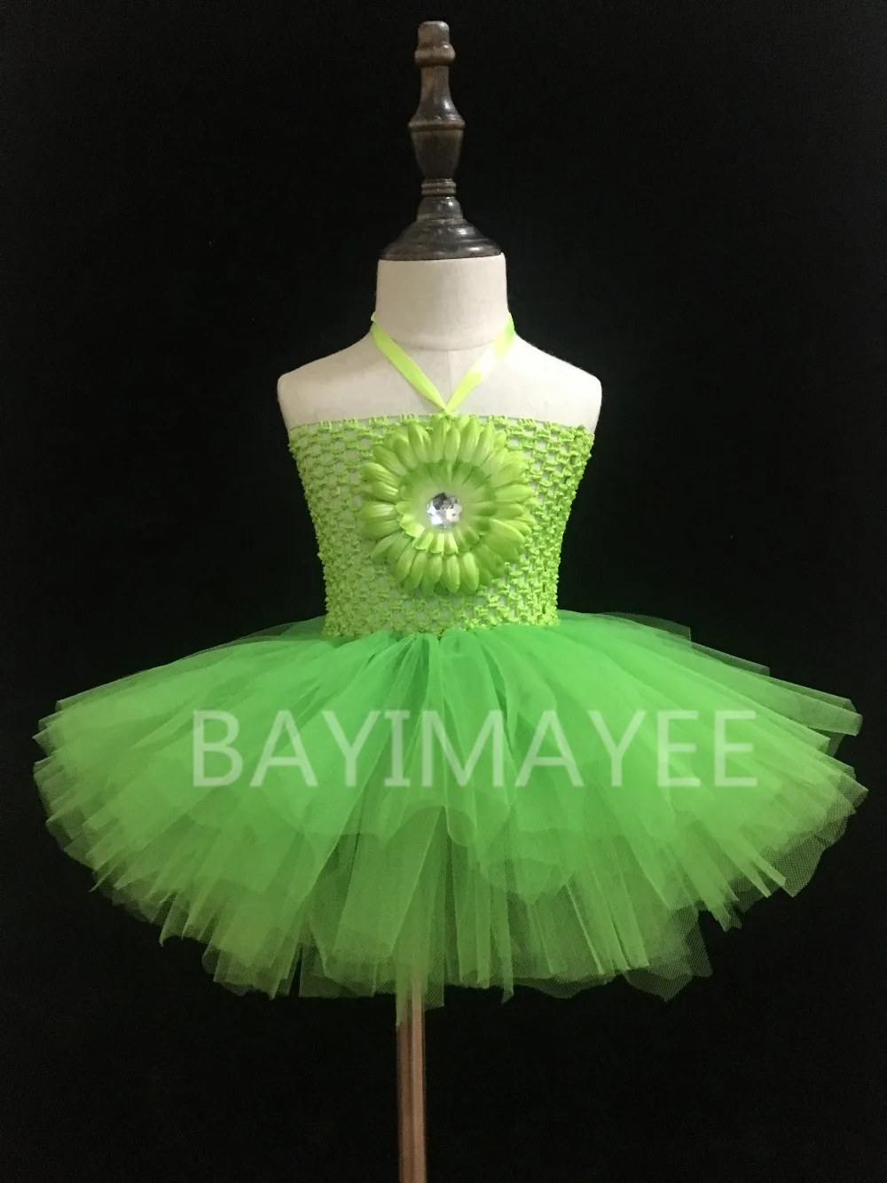 Colorful Baby Crochet Tutu Dress Infant Girls 2Layers Fluffy Tulle Ballet Tutus with 4" Daisy Flower Kids Corset 30Pcs/lot |