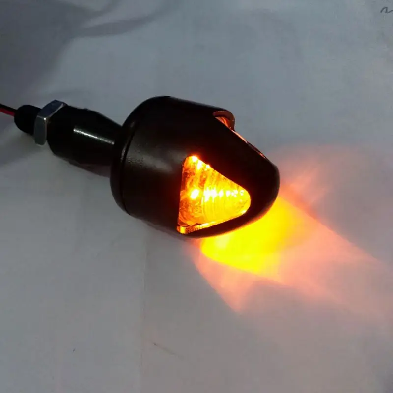2Pcs Universal Metal Black Amber Bulb Lens Light Motorcycle Turn Signal Lamp Indicator Blinker Cafe Racer Chopper Dirt Bike |