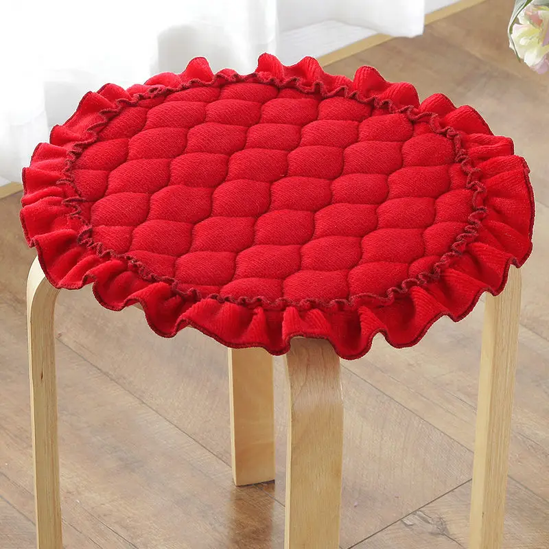 Big red thick Круглые бархатные подушки для стула, 11 цветов, теплые подушки для сидения, подтяжки для ягодиц, традиционные китайские подушки - Цвет: Big red thick