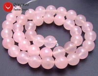qingmos 12mm round pink high quality natural jades loose gem stone beads for jewelry making bracelet necklace diy 15 los374