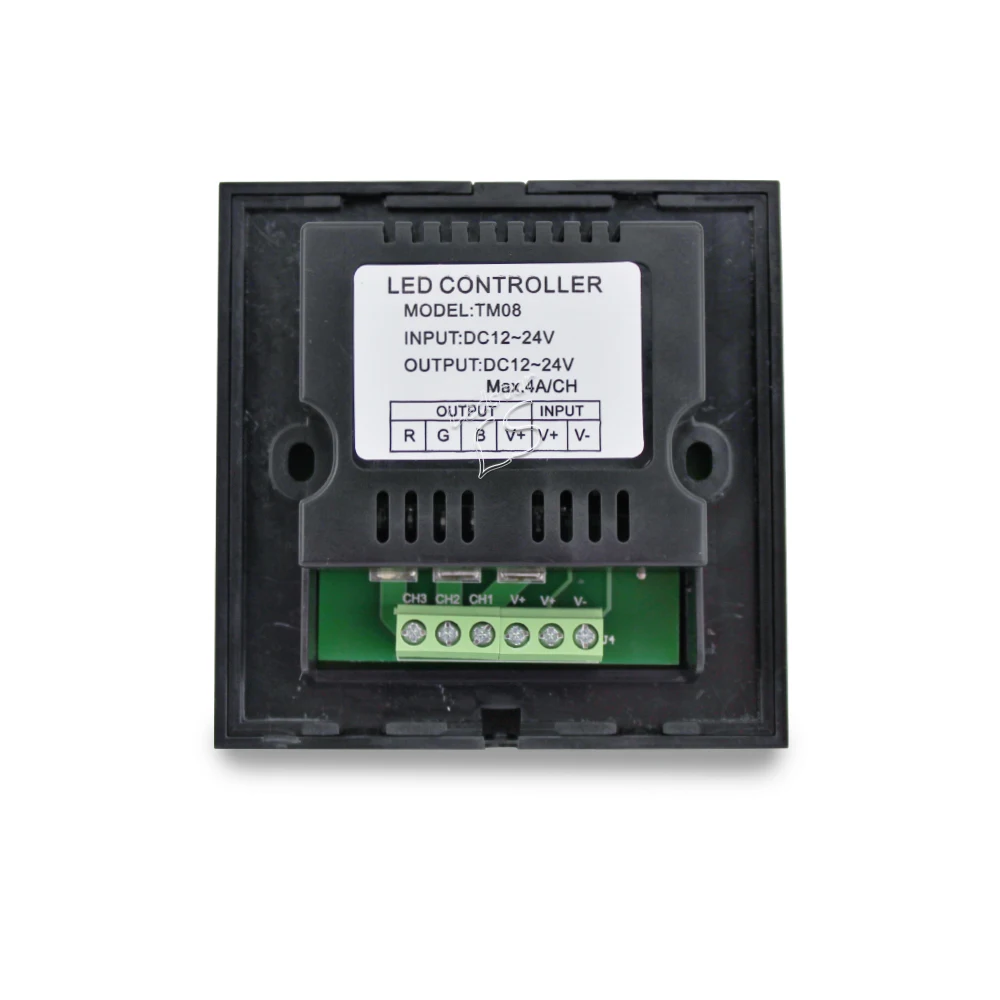DC12V 4A* 4CH черная панель из закаленного стекла цифровой сенсорный экран диммер домашний настенный светильник переключатель для RGBW Светодиодная лента 4 канала