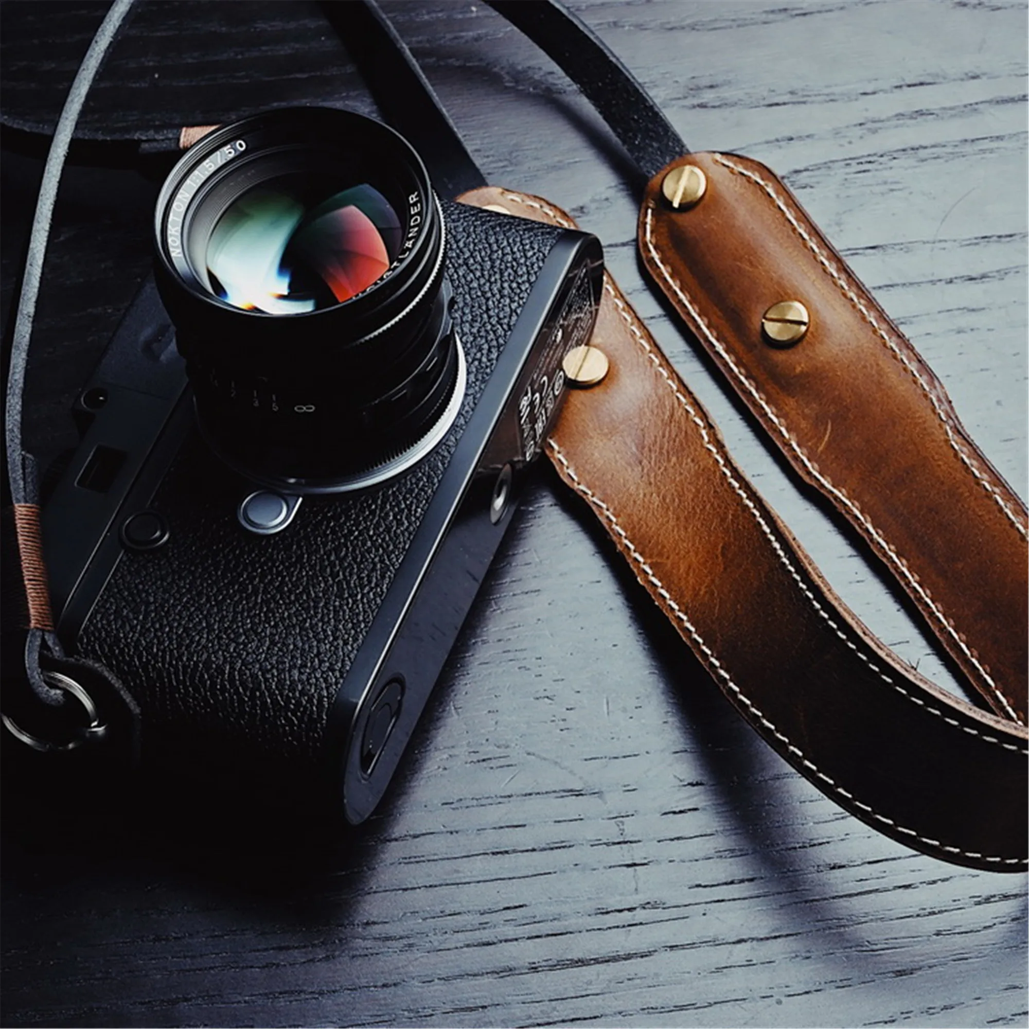 Винтажный ремень на ремне из натуральной кожи коричневый для камеры Leica Fuji|Ремни