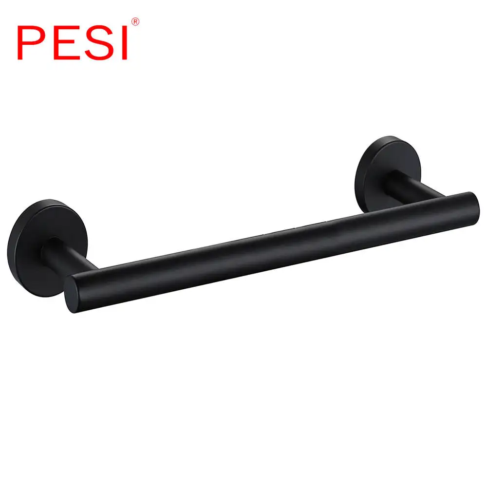 Towel Bar Набор аксессуаров для ванной комнаты, крючок для халата, вешалка для полотенец, барная полка, держатель для бумаги, держатель для зубной щетки, аксессуары для ванной комнаты, черный - Цвет: Towel Bar