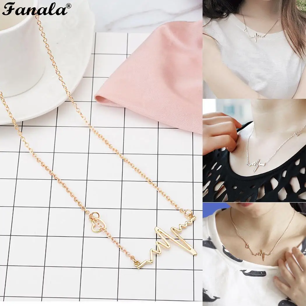 Кулон Heartbeat ЭКГ Для женщин Jewelry Цепочки и ожерелья s Импульсный очарование |