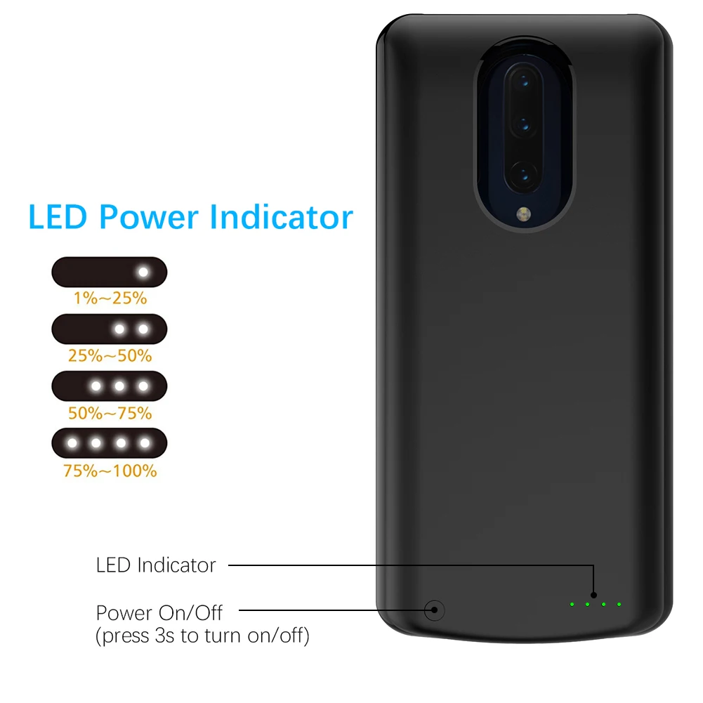 Для Oneplus 7 Pro Чехол для зарядного устройства 6500 мАч Расширенный тонкий резервный внешний аккумулятор чехол для зарядки аккумулятора для One Plus 7 Pro Чехол