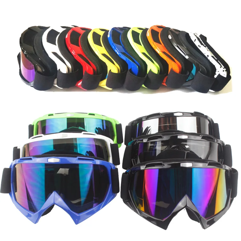 Adult Motocross Goggles Motorcycle goggles Glasses ATV Clear Lens Ski Helmet Googles Off-road for Kawasaki Oculos Gafas motorcycle atv riding scooter driving flying protective frame clear lens portable vintage helmet goggles glasses for 2009 buell xb12r