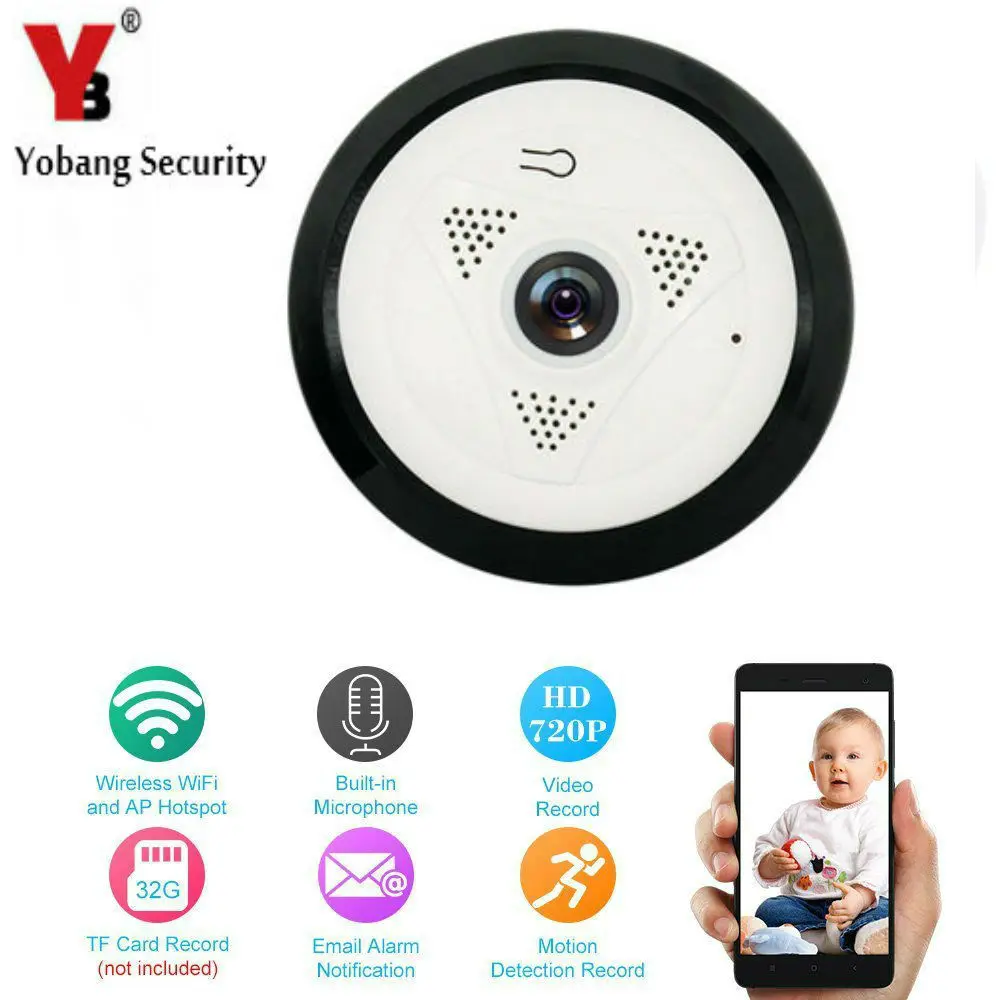 YobangSecurity 360 градусов 960 P 1.3MP Wifi ip камера беспроводная для помещений домашнего