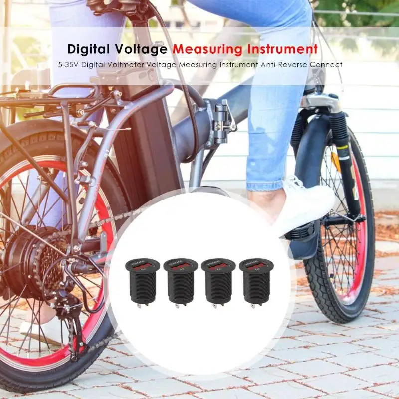 Светодиодный цифровой вольтметр 5 35 в анти обратное соединение многоцветный