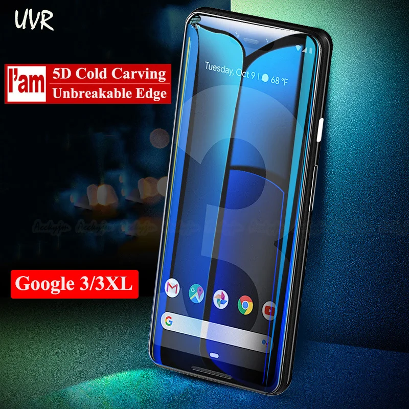 Закаленное стекло UVR 5D с холодной резьбой для Google Pixel 3 3XL 3D полное покрытие Защита