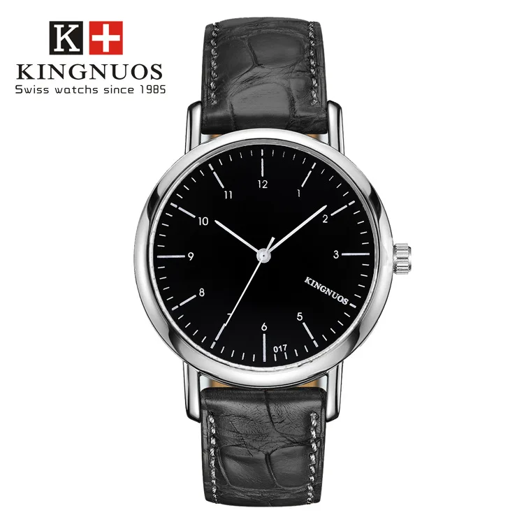 

KINGNUOS Top Brand 2017 Leather Quartz Wrist Watch Men Luxury Fashion Casual Sports Wristwatches Hours Hodinky Relogio Masculino