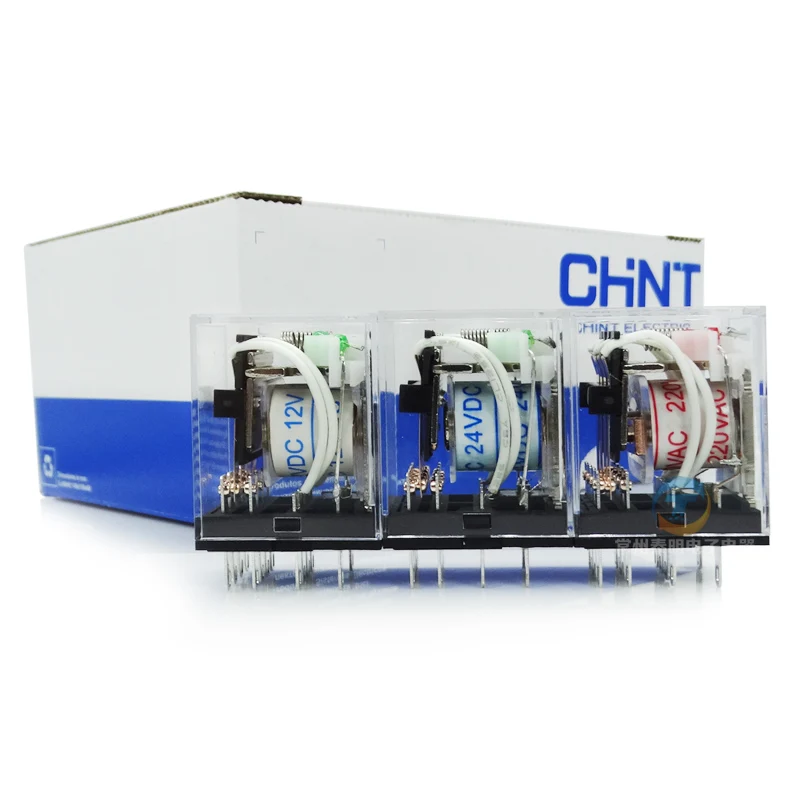 CHINT General реле MY4NJ 14 контактов JZX 22F (D)/4Z с индикатором 4NO + 4NC LY2NJ 24V12V220V|indicator relay|with