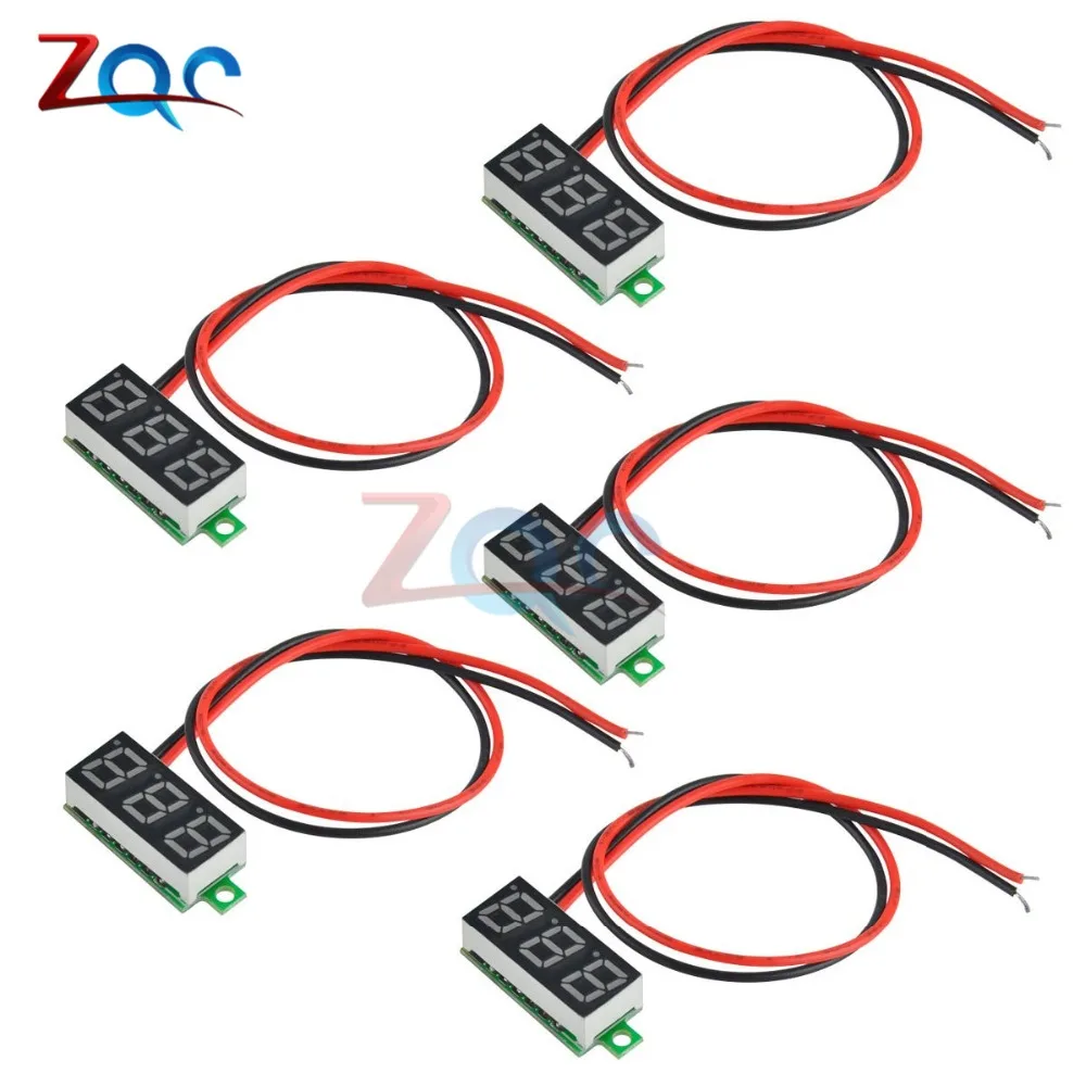 0,28 ''2,5 V-30 в, 12 В, 24 В постоянного тока, Мини светодиодный DC Цифровой вольтметр Напряжение метр Панель вольт метр тестер детектор мониторы 2 провода авто мобильного телефона
