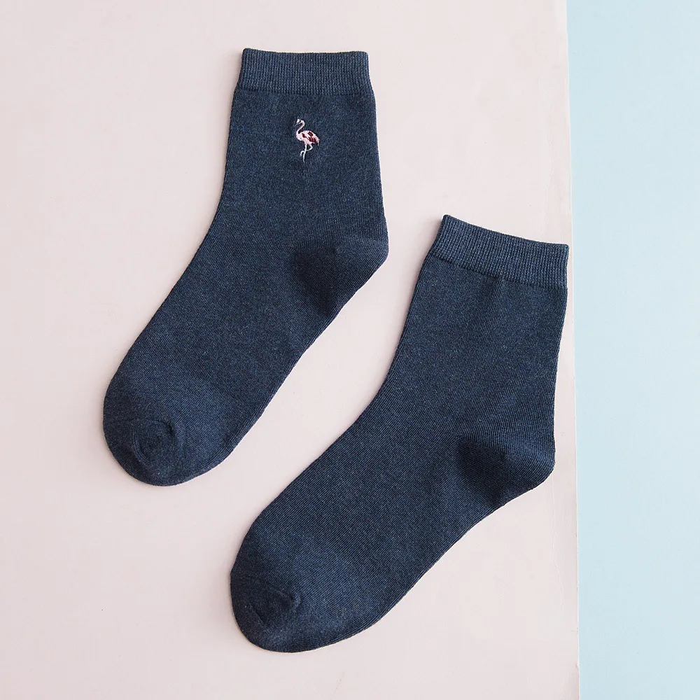 Harajuku/модные новые милые женские Носки с рисунком котенка, кошки, панды, забавные однотонные хипстерские хлопковые носки в стиле хип-хоп - Цвет: socks flamingo