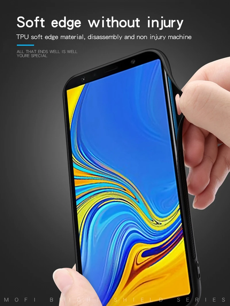 For Samsung Galaxy A7(2018) A750 Case MOFI Fashion Colth Fabric Full Package Premium Back Shell Cover Skin |